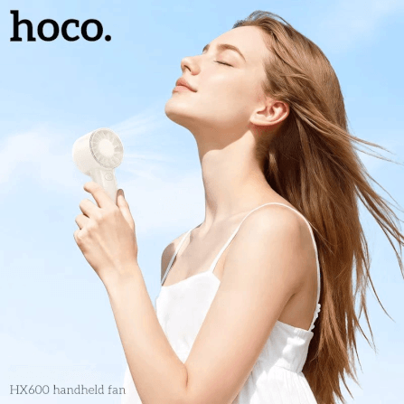พัดลมพกพา HOCO HX600 สีขาว ปรับแรงลม 3 ระดับ แบตเตอรี่ 1200MAH ใช้งานสูงสุด 4.5 ชม._9